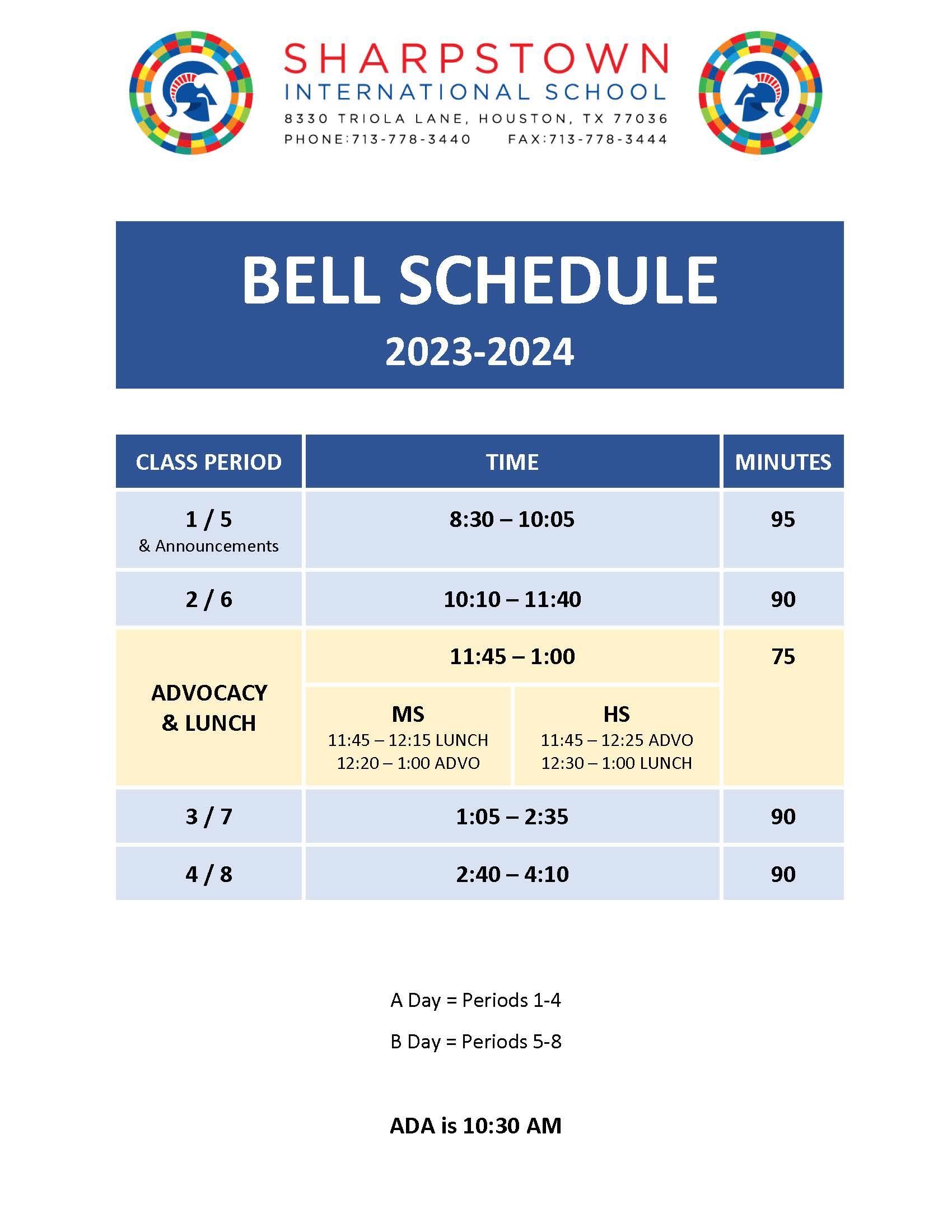 bell schedule